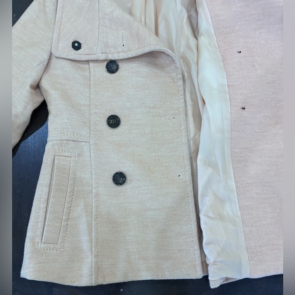 H&M Light Pink Blush Double Breasted Jacket Coat Trench Size 6 - Picture 4 of 11